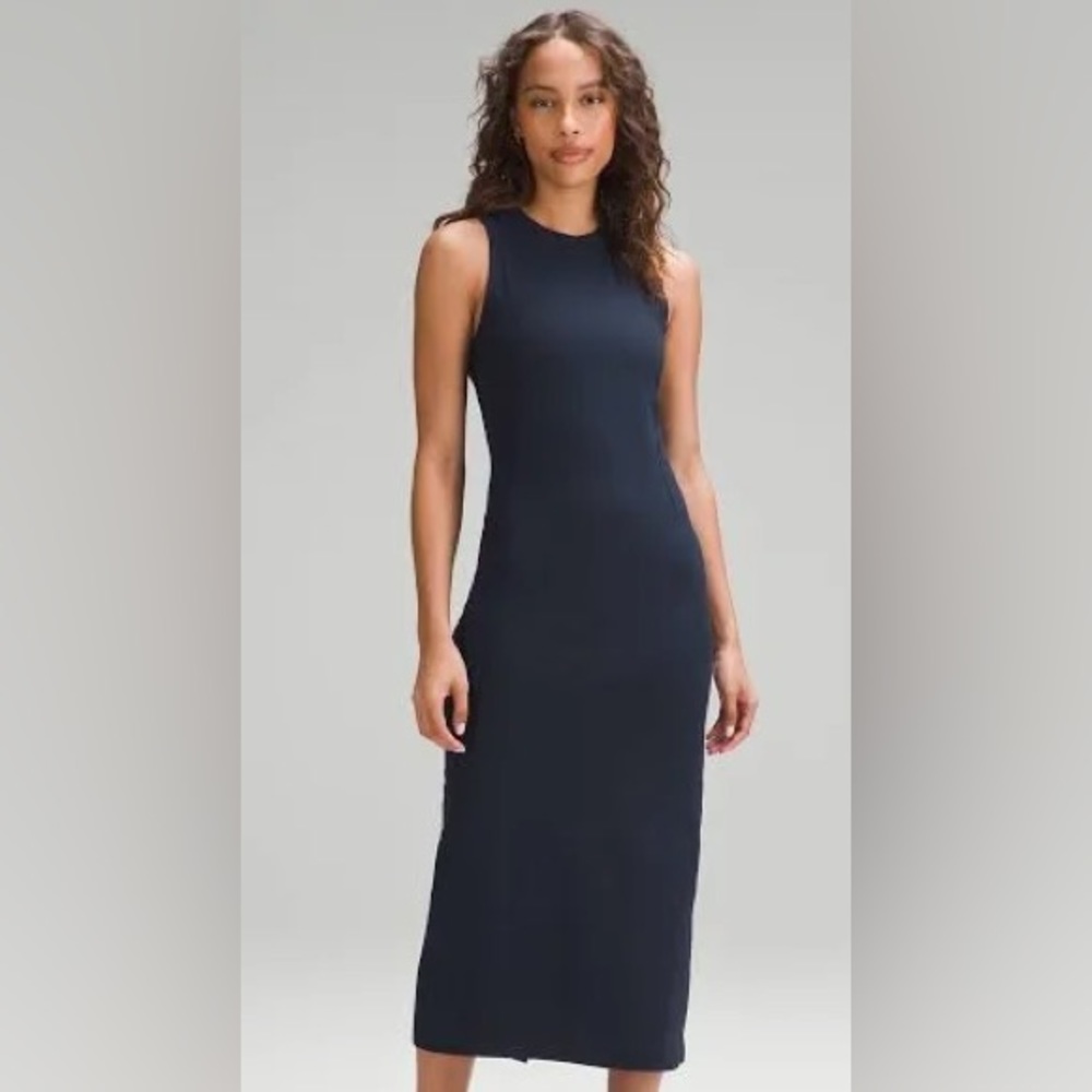 lululemon Brunch and Back ribbed midi dress, rare cross cross back, size 6, nwot
